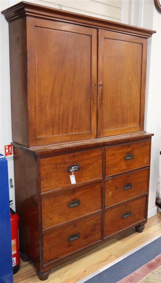A Victorian six drawer office cabinet W.129cm